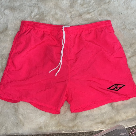 Hobie | Men’s Vintage 80’s Hot Pink Lined Swim Trunks with pockets | size 1X - Picture 2 of 10